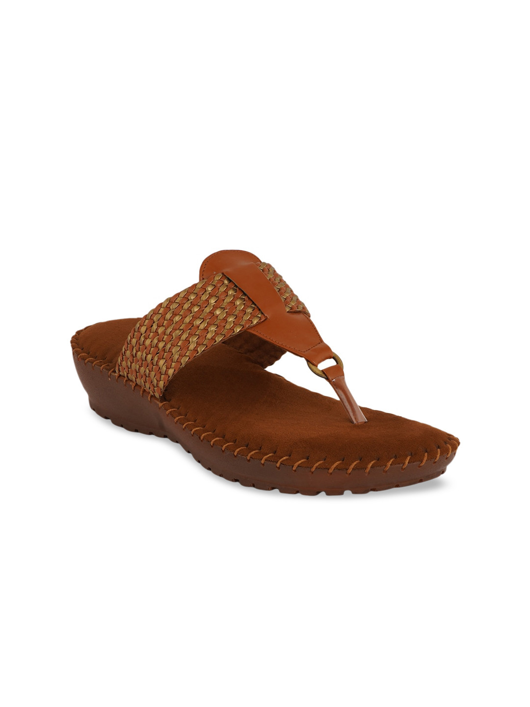 

pelle albero Women Tan Textured Party Wedge Sandals