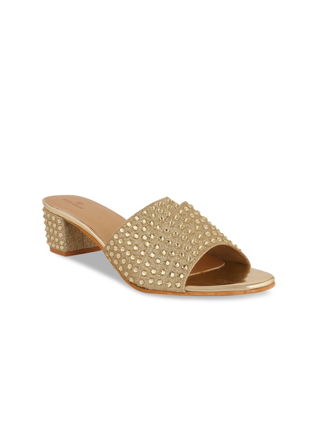 

pelle albero Gold-Toned Embellished Party Block Sandals