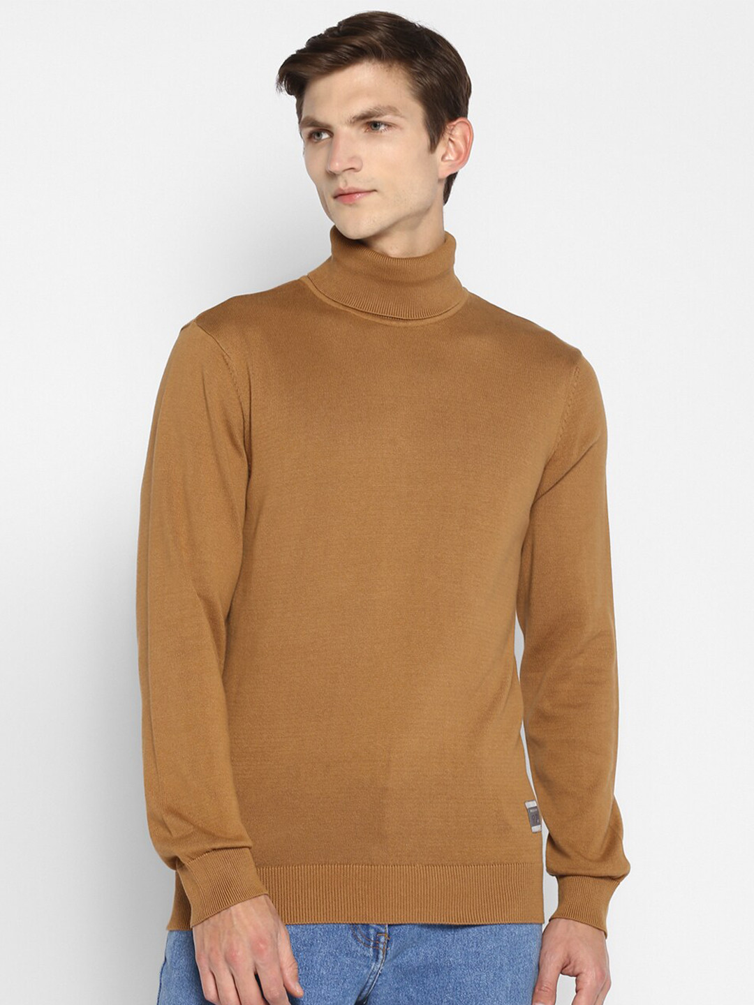 

Red Chief Men Brown Turtle Neck Pullover