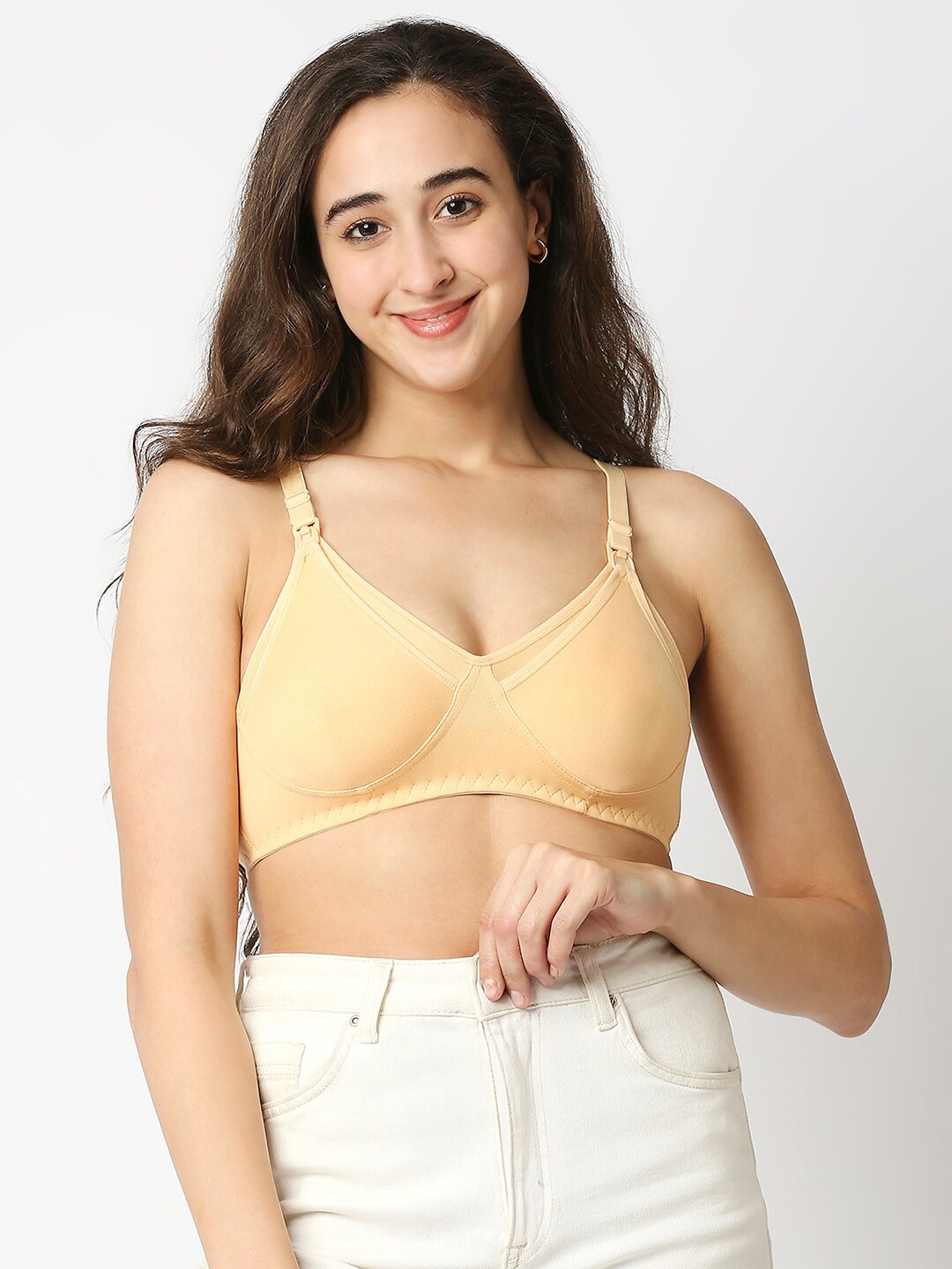 

MeeMee Cream-Coloured Lightly Padded Maternity Bra
