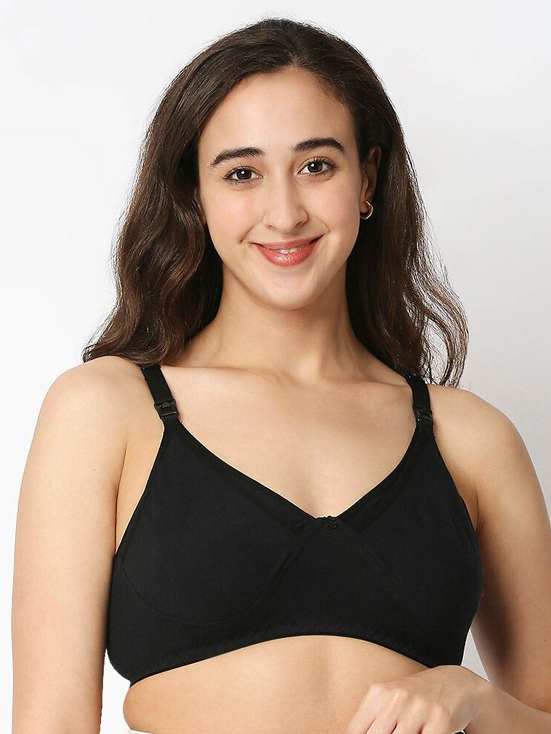 

MeeMee Black-Coloured Lightly Padded Maternity Bra