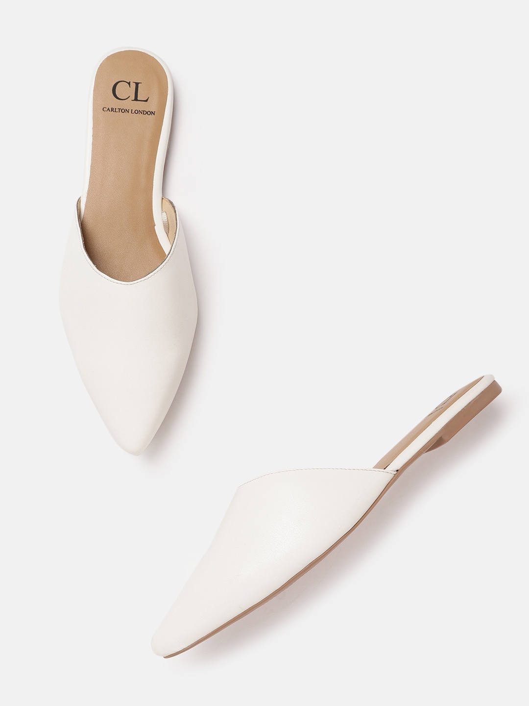 

Carlton London Women White Solid Mules