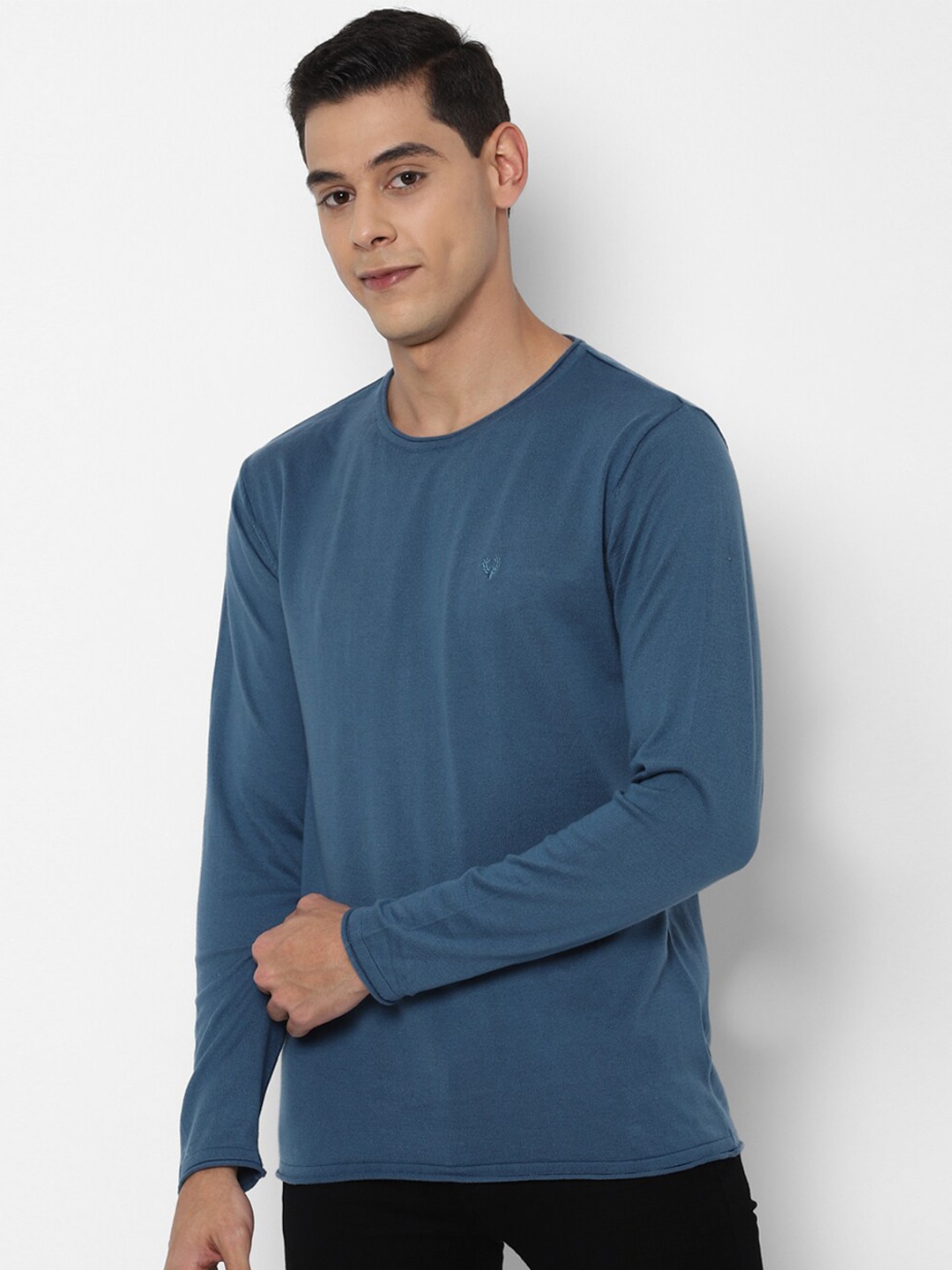 

Allen Solly Men Blue Pure Cotton Pullover