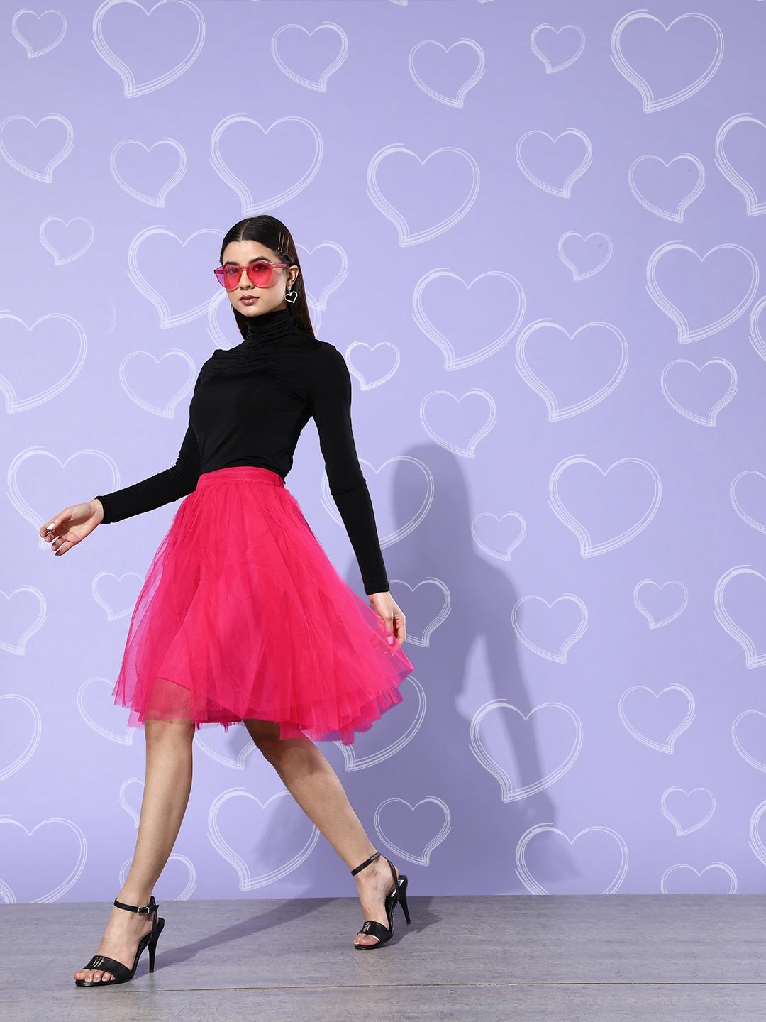 

Cation Women Pretty Pink Solid Tulle Skirt