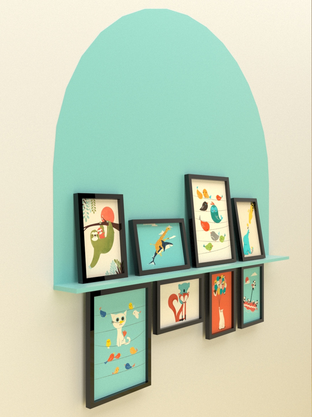 

Art Street Set Of 8 Kids Theme Framed Spill Proof Painting Wall Arts, Assorted