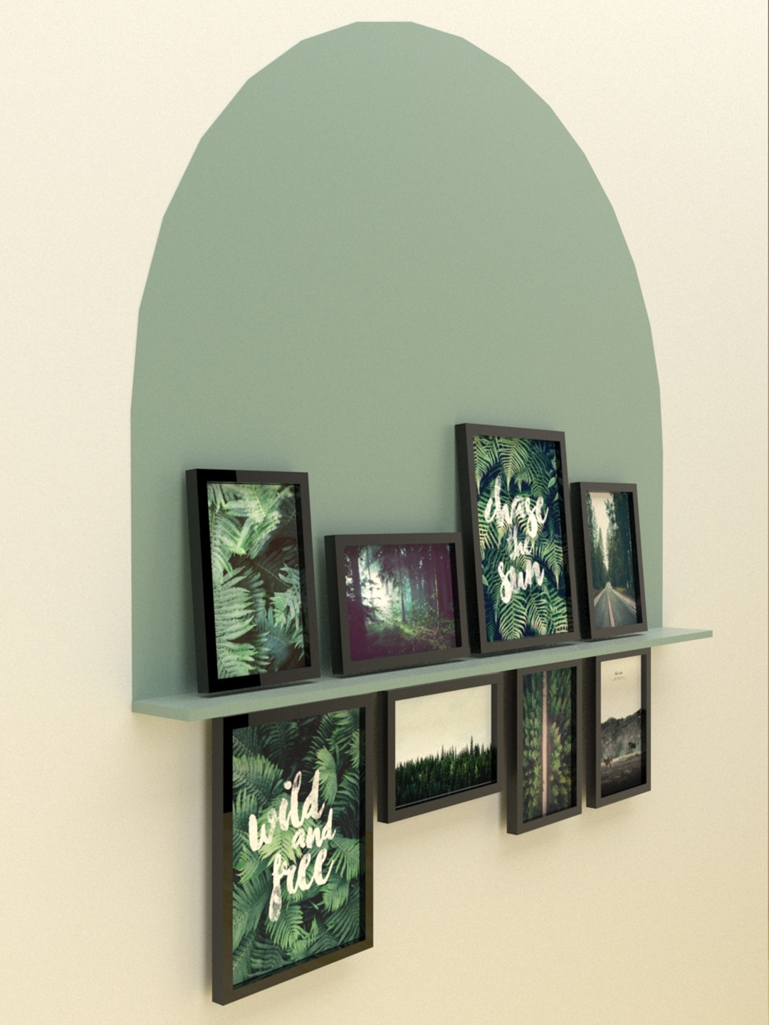 

Art Street Set Of 8 Forest Theme Framed Painting Wall Arts, Green