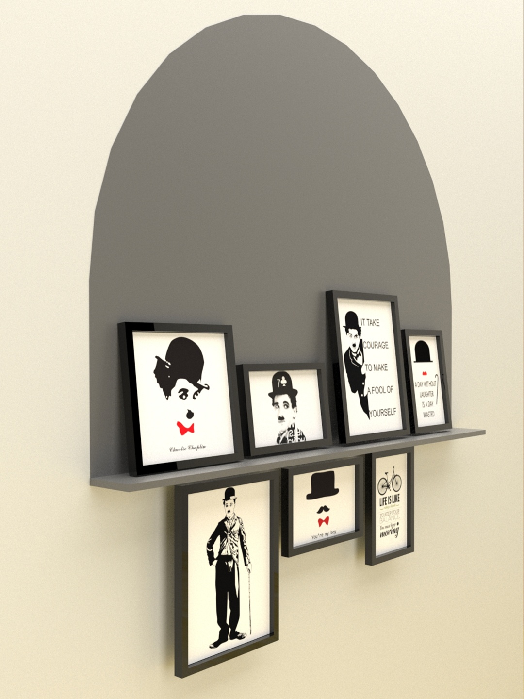 

Art Street Set of 7 Black Framed Poster Art Print Wall Arts