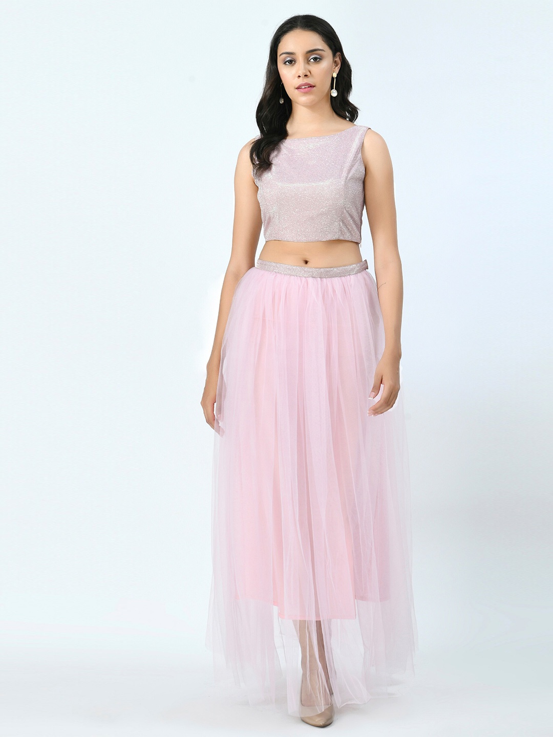 

V&M Pink Net Maxi Dress