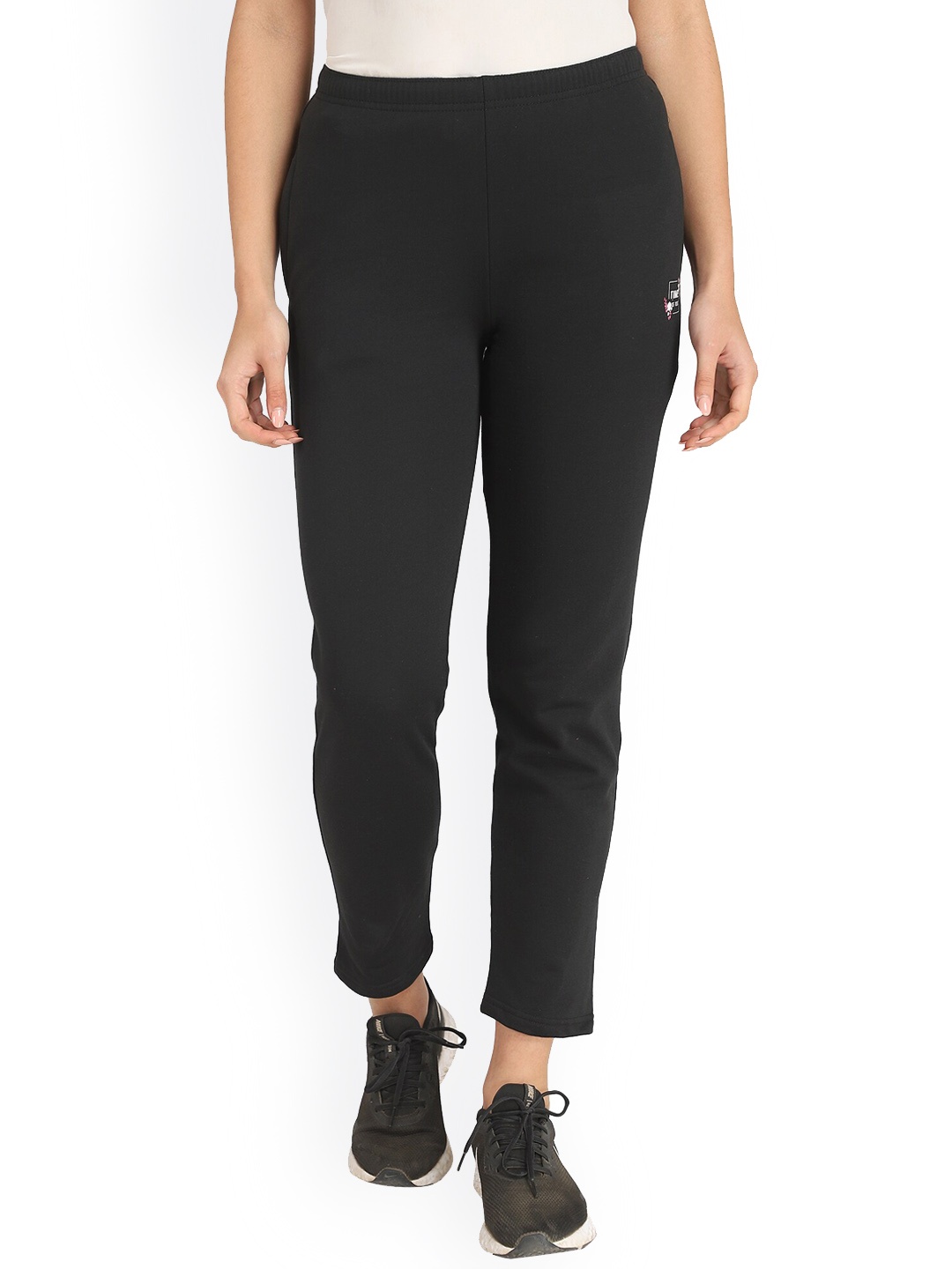 

DYCA Women Black Solid Cotton Track Pants