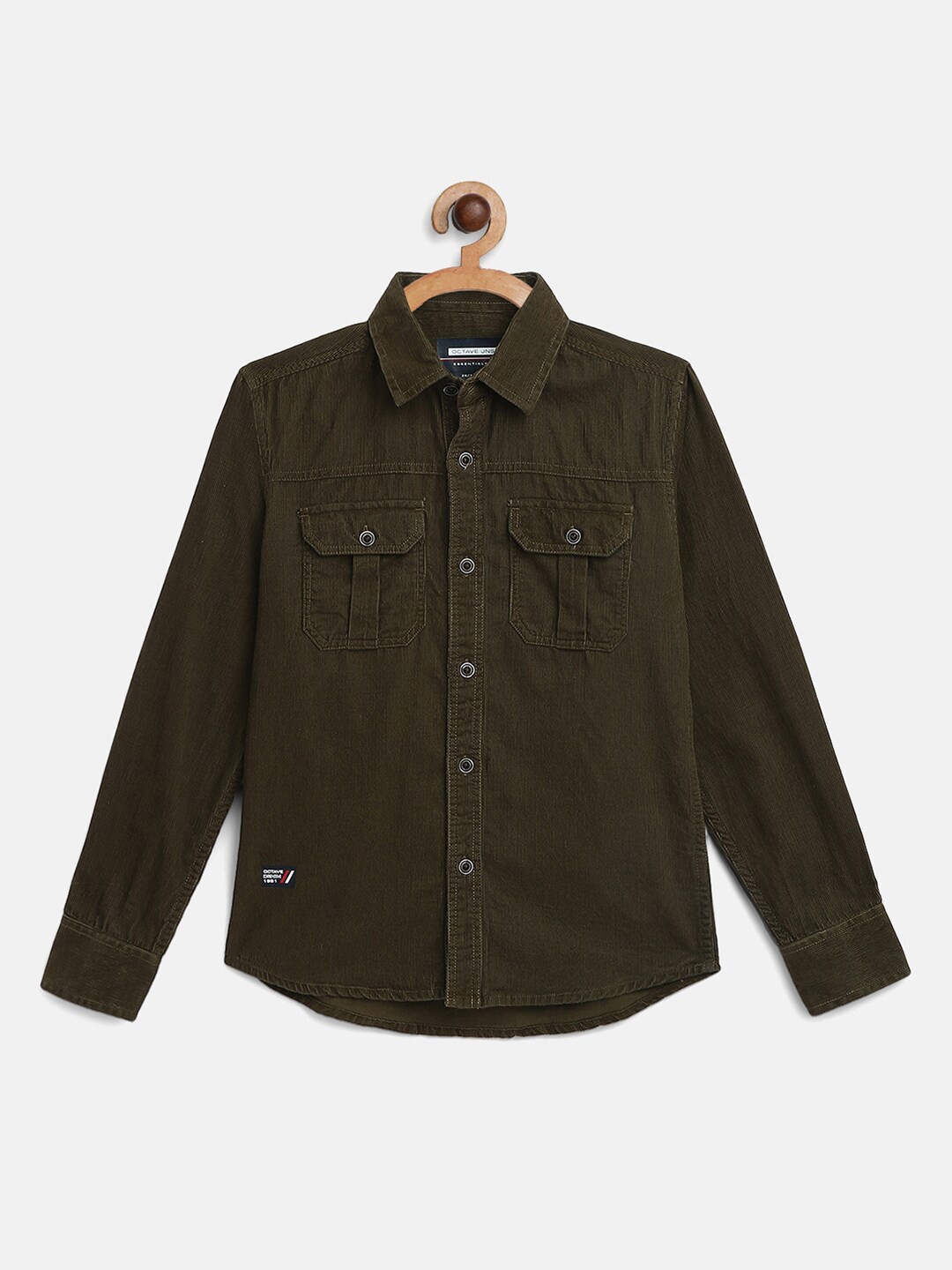 

Octave Boys Olive Green Cotton Casual Shirt