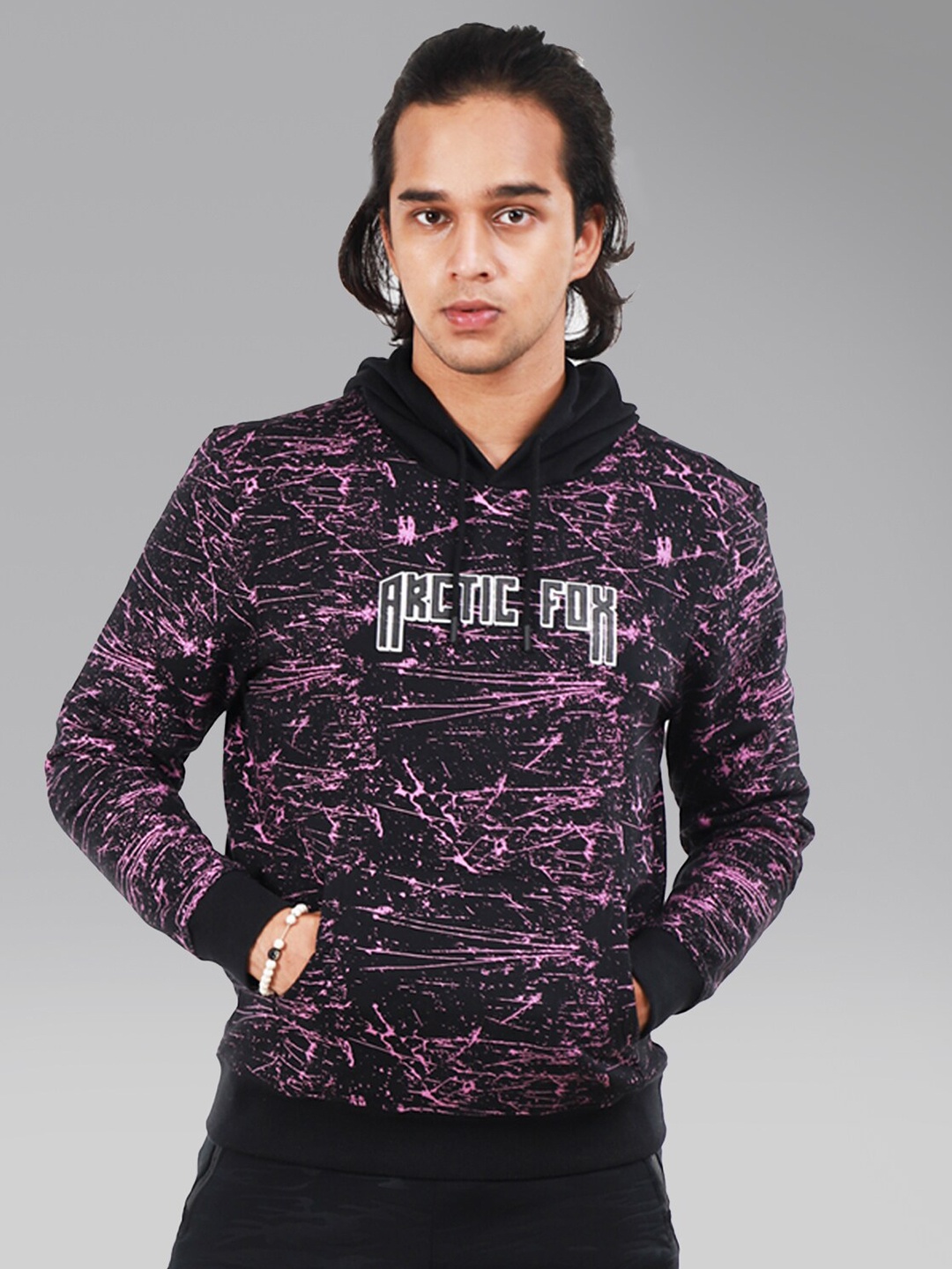 

Arctic Fox Unisex Purple Printed Hooded Sweatshirt