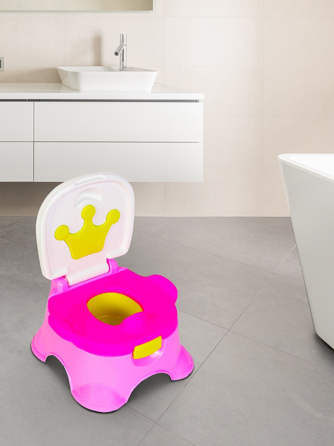 

Baby Moo Kids Colourblocked Detachable Potty Chair, Pink
