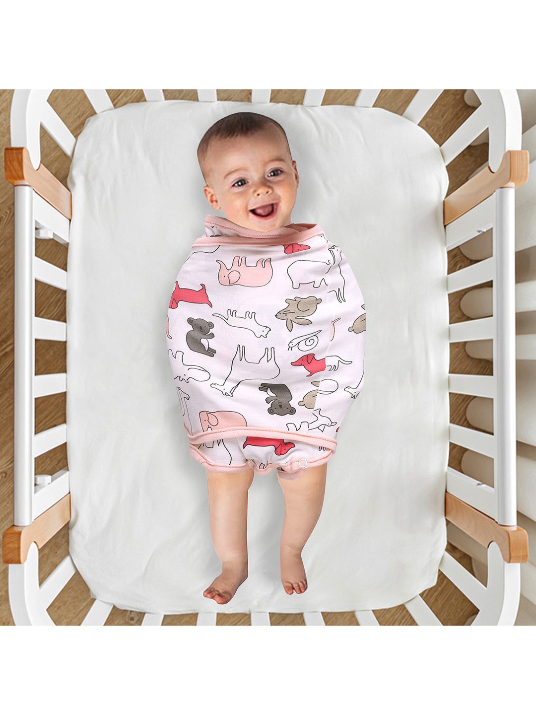 

Baby Moo Kids Printed Swaddle, Pink