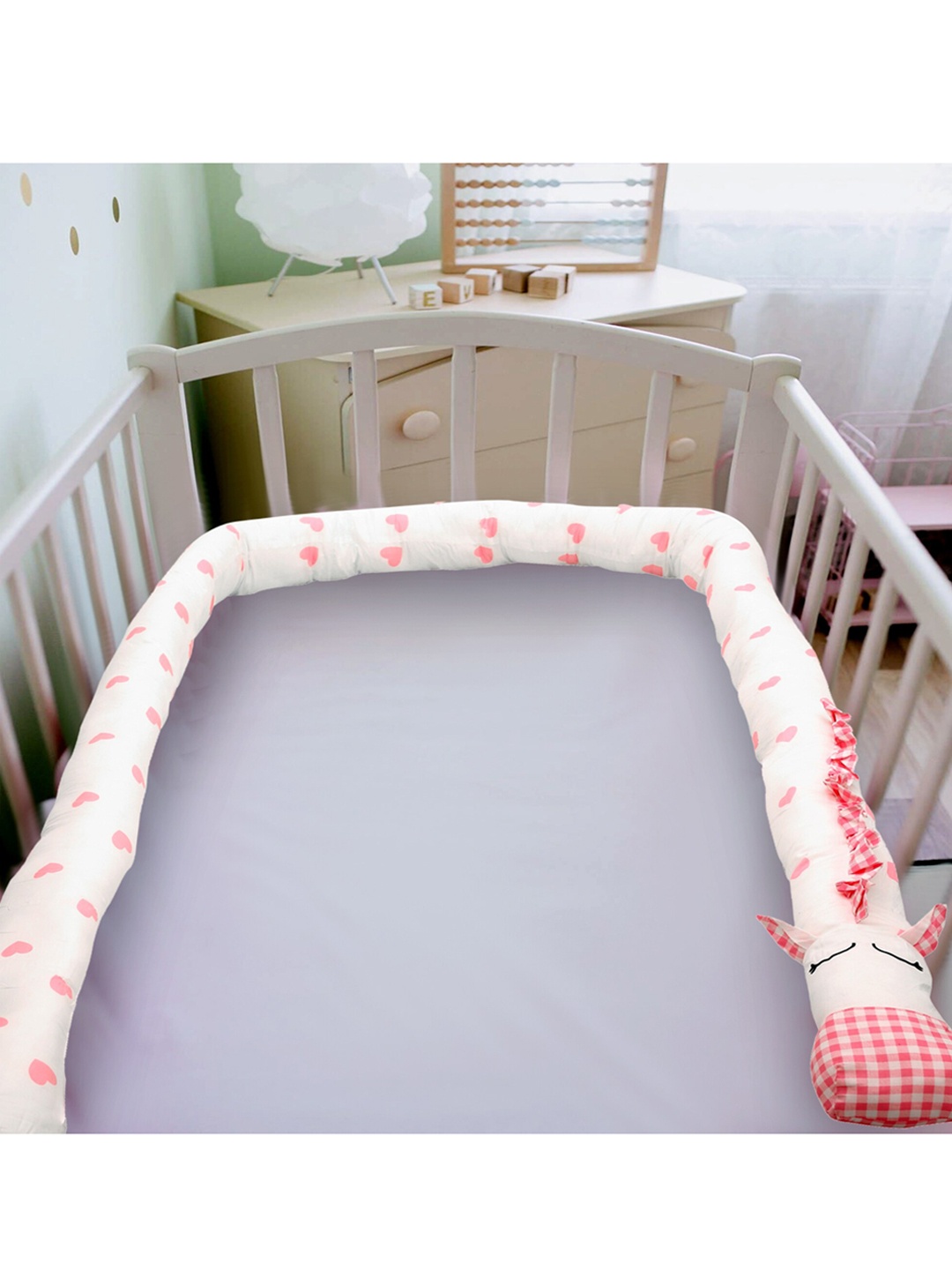 

Baby Moo Infant Kids White Sweetheart Cot Bumper