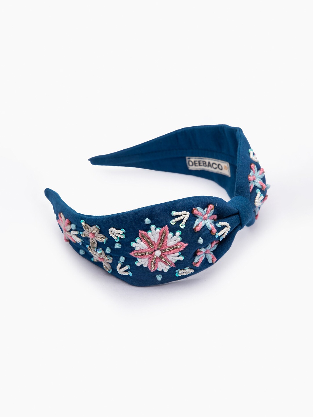 

DEEBACO Girls Navy Blue & Pink Embellished Hairband