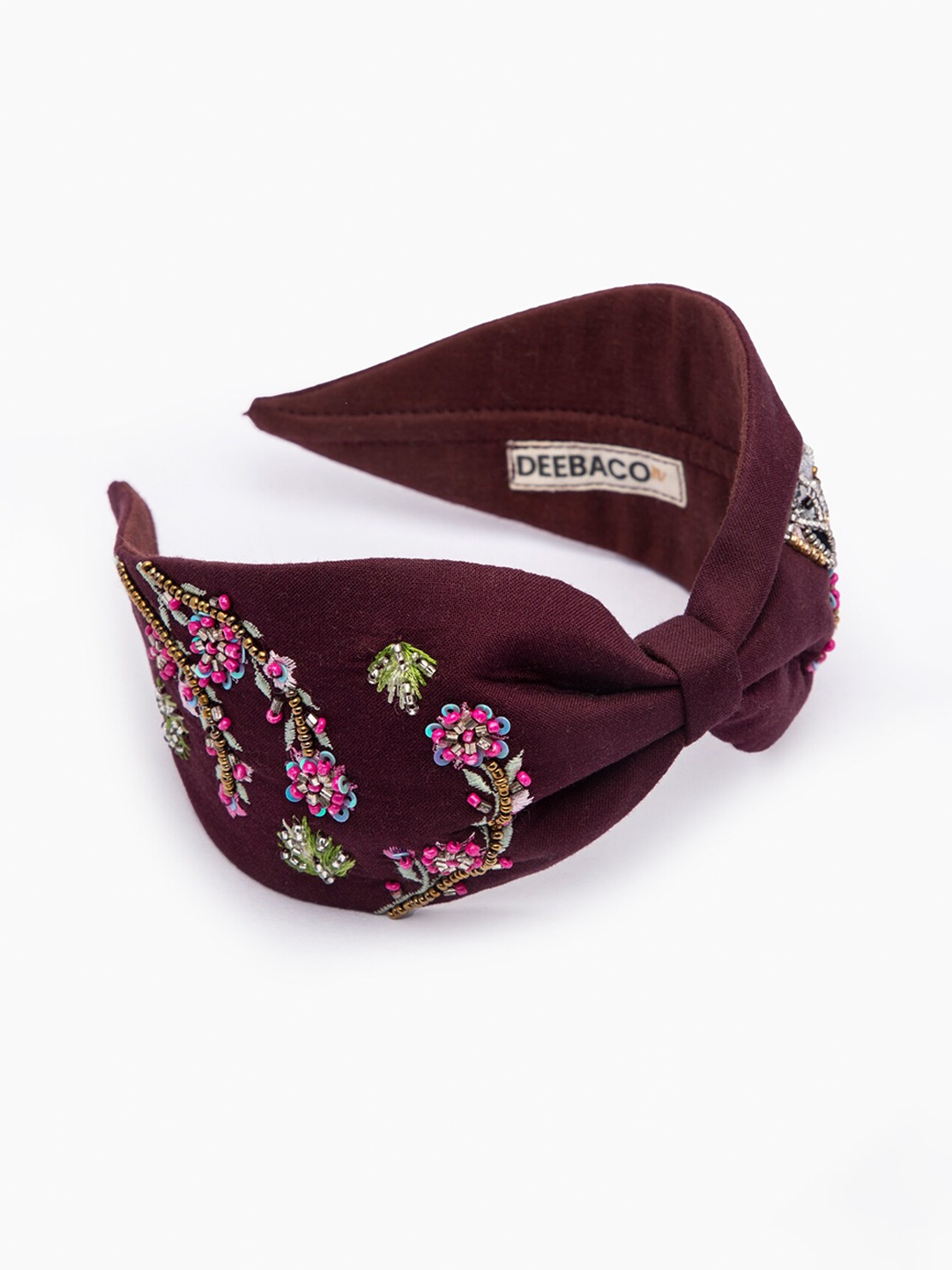 

DEEBACO Girls Maroon & Pink Embellished Hairband