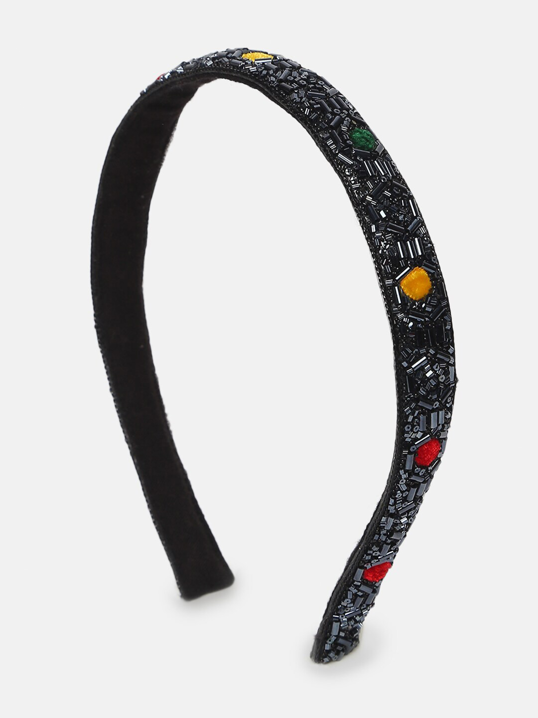 

DEEBACO Girls Black Embroidered Headband