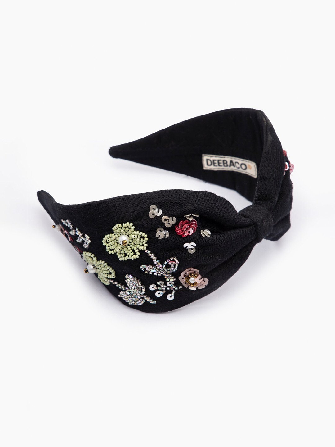 

DEEBACO Girls Black & Green Embellished Hairband