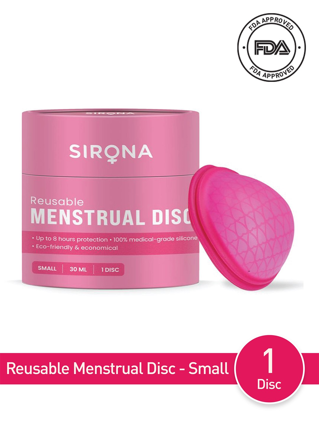 

Sirona Women Pink Reusable Menstrual Cup Disc