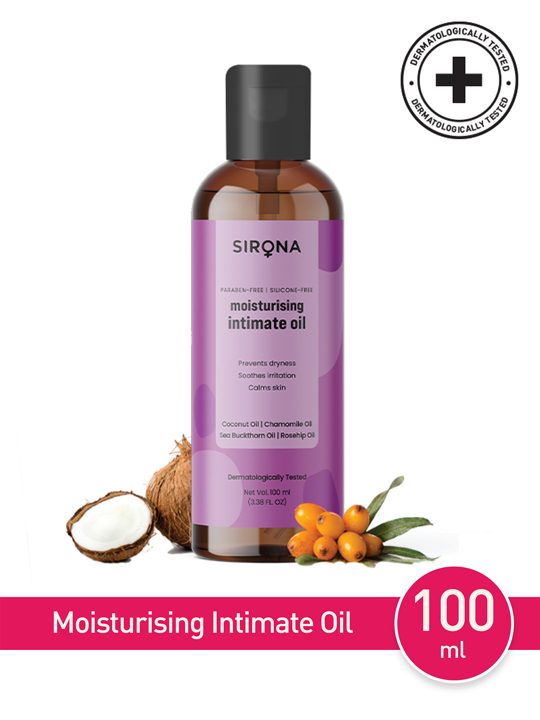 

Sirona Purple Moisturising Intimate Oil With Coconut & Chamomile Oil - 100 ml