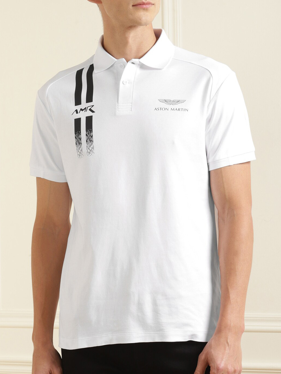 

HACKETT LONDON Men White Polo Collar Pure Cotton T-shirt