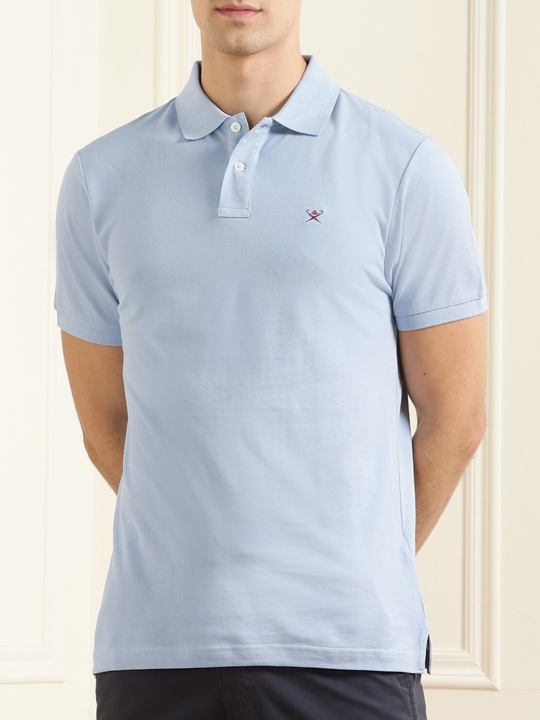

HACKETT LONDON Men Blue Polo Collar T-shirt