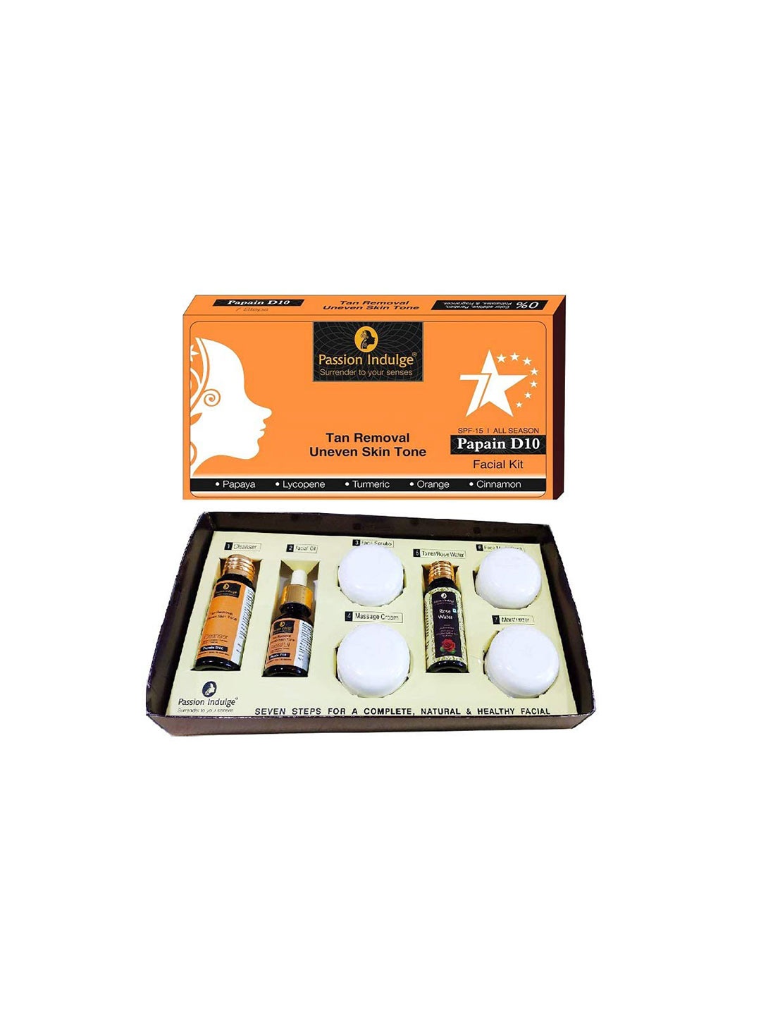 

Passion Indulge Papain D10 7 Star Facial Kit, Multi