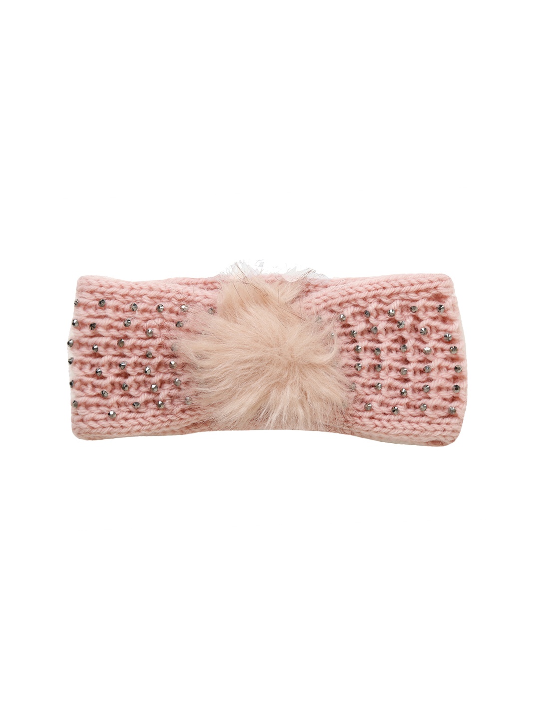 

FabSeasons Girls Peach-Coloured & Silver-Toned Beanie