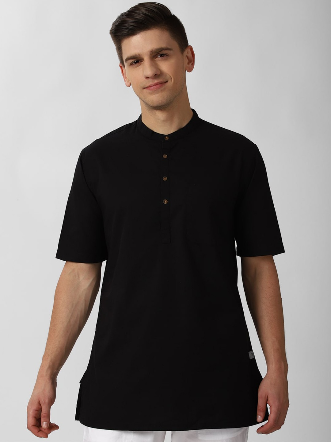 

Peter England Men Black Thread Work Kurta