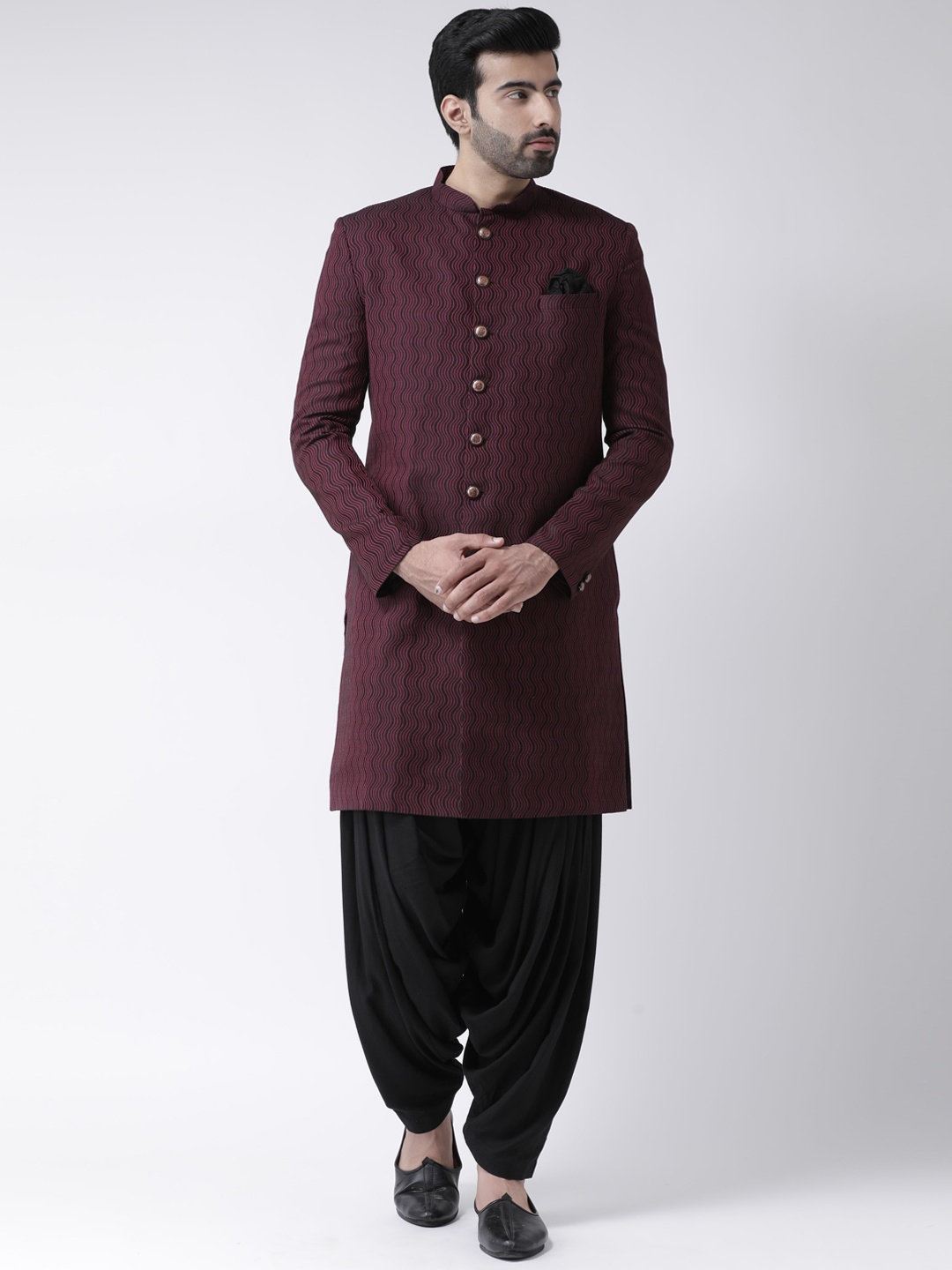 

KISAH Men Indowestern Sherwani Set, Maroon