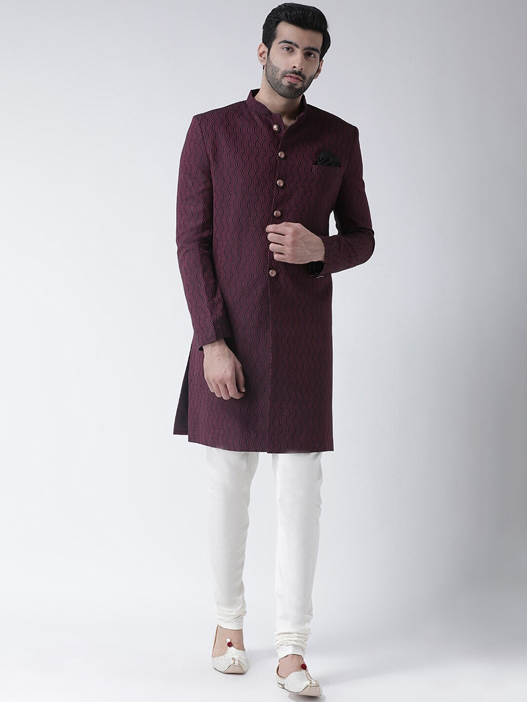 

KISAH Men Indowestern Sherwani Set, Maroon