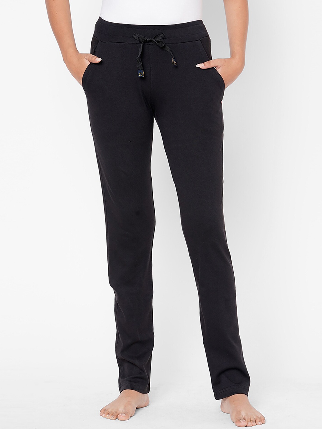 

Sweet Dreams Women Black Solid Cotton Lounge Pant