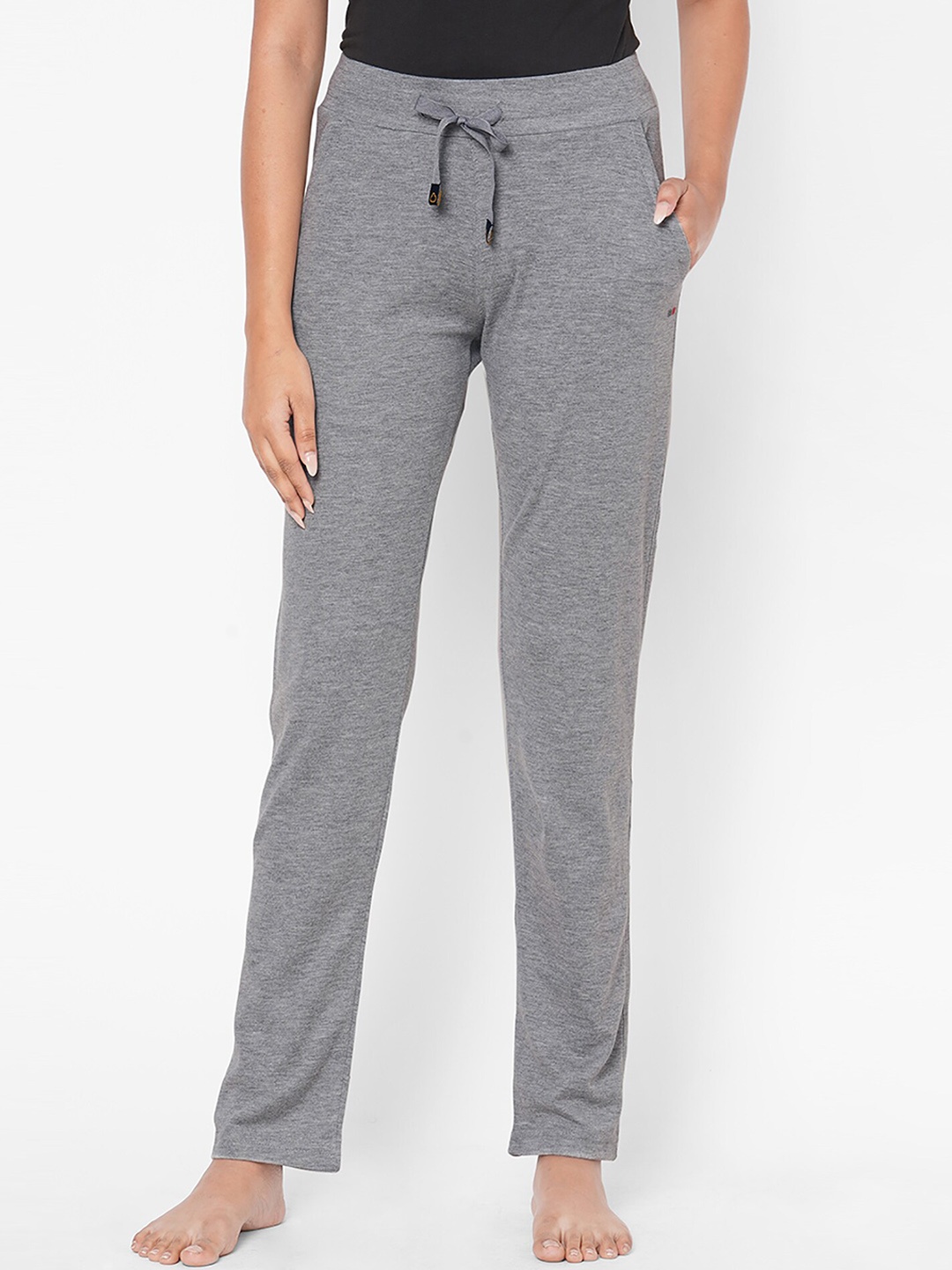 

Sweet Dreams Women Grey Melange Solid Cotton Lounge Pants