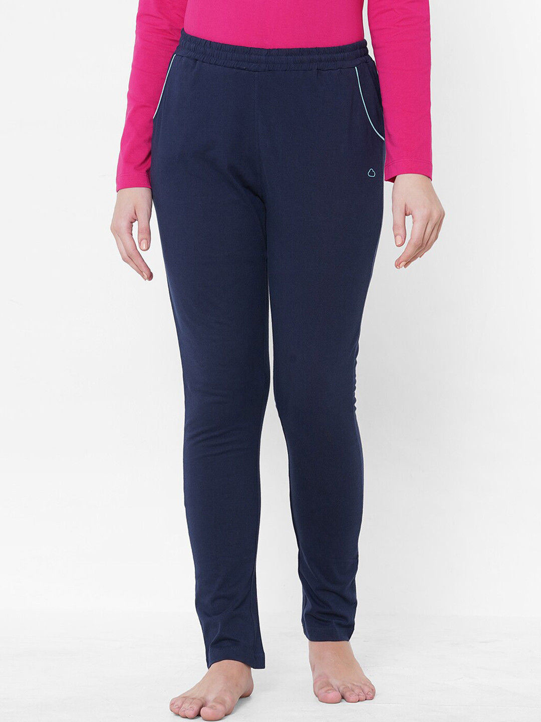 

Sweet Dreams Women Navy Blue Solid Cotton Lounge Pants