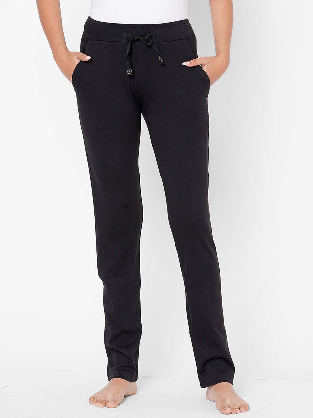 

Sweet Dreams Women Black Solid Cotton Lounge Pants