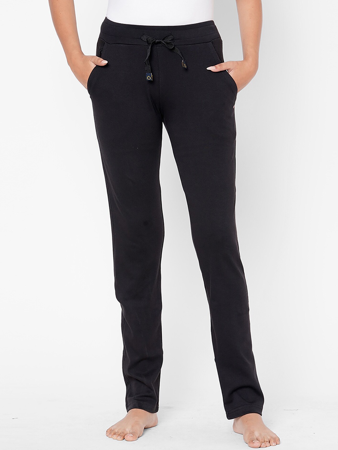 

Sweet Dreams Women Black Solid Cotton Lounge Pants