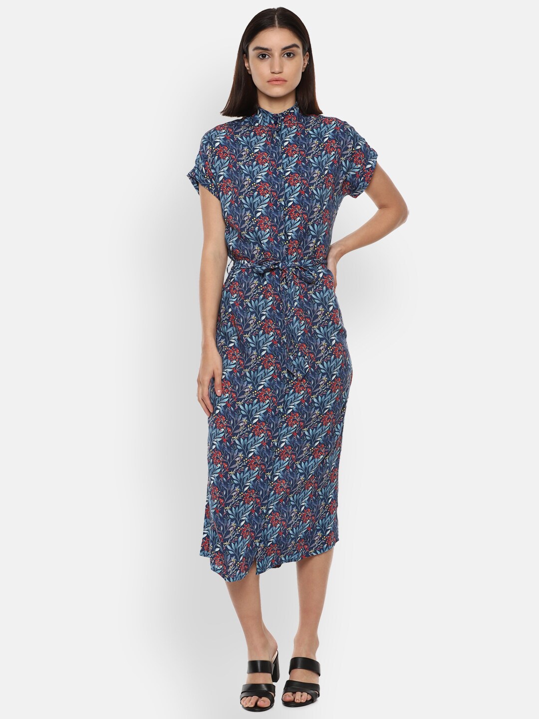 

Van Heusen Woman Navy Blue Ethnic Motifs Shirt Midi Dress