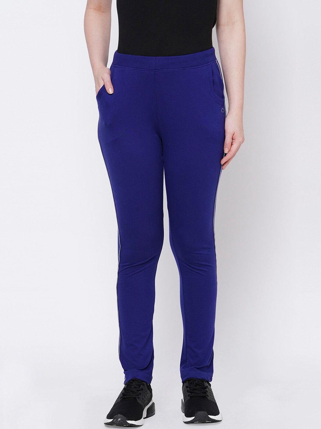 

Sweet Dreams Women Blue Solid Cotton Track Pants
