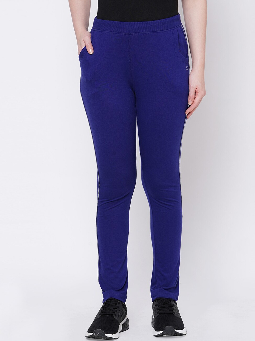 

Sweet Dreams Women Blue Solid Slim Fit Cotton Track Pants