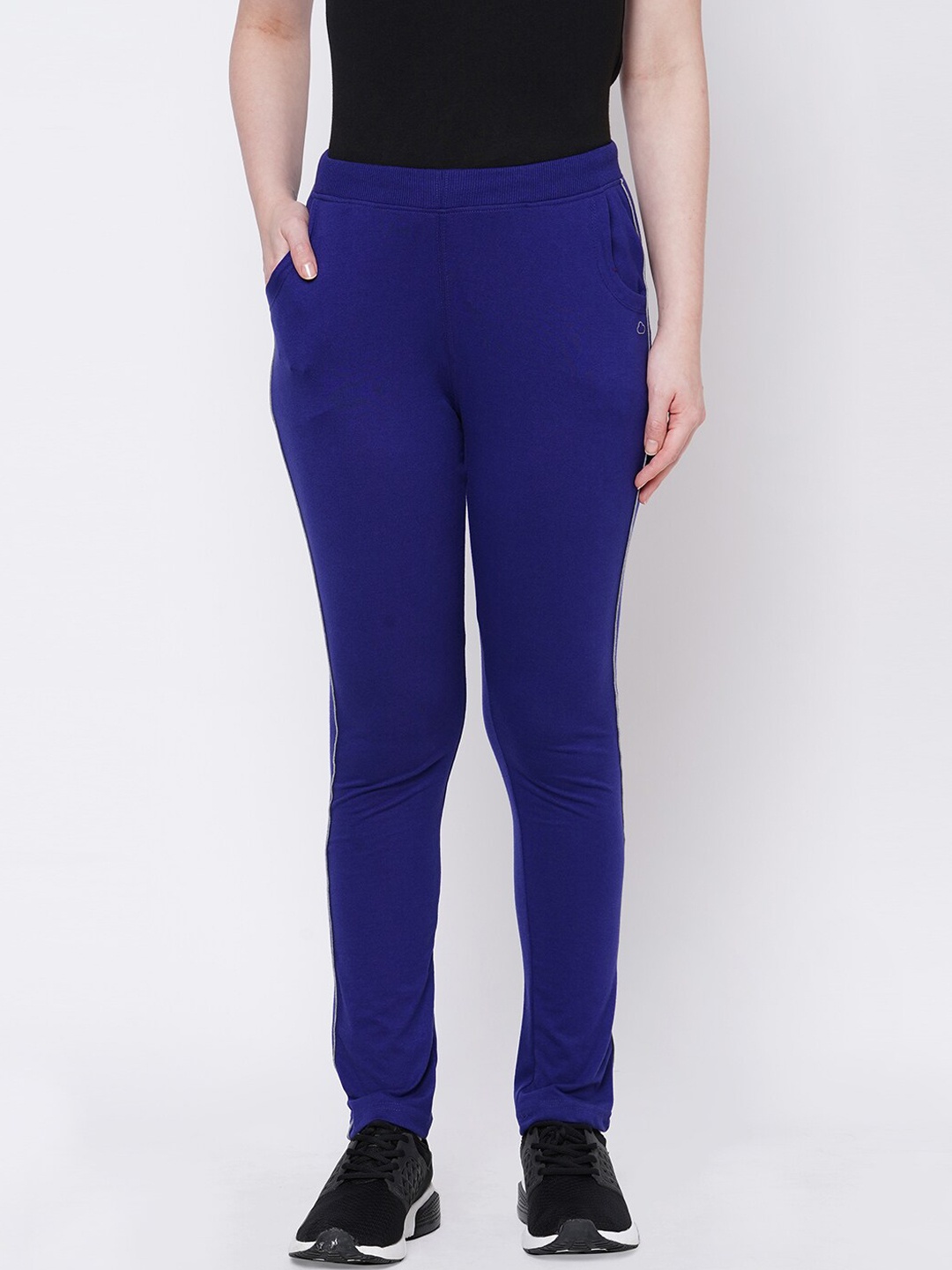 

Sweet Dreams Women Blue Solid Cotton Track Pants