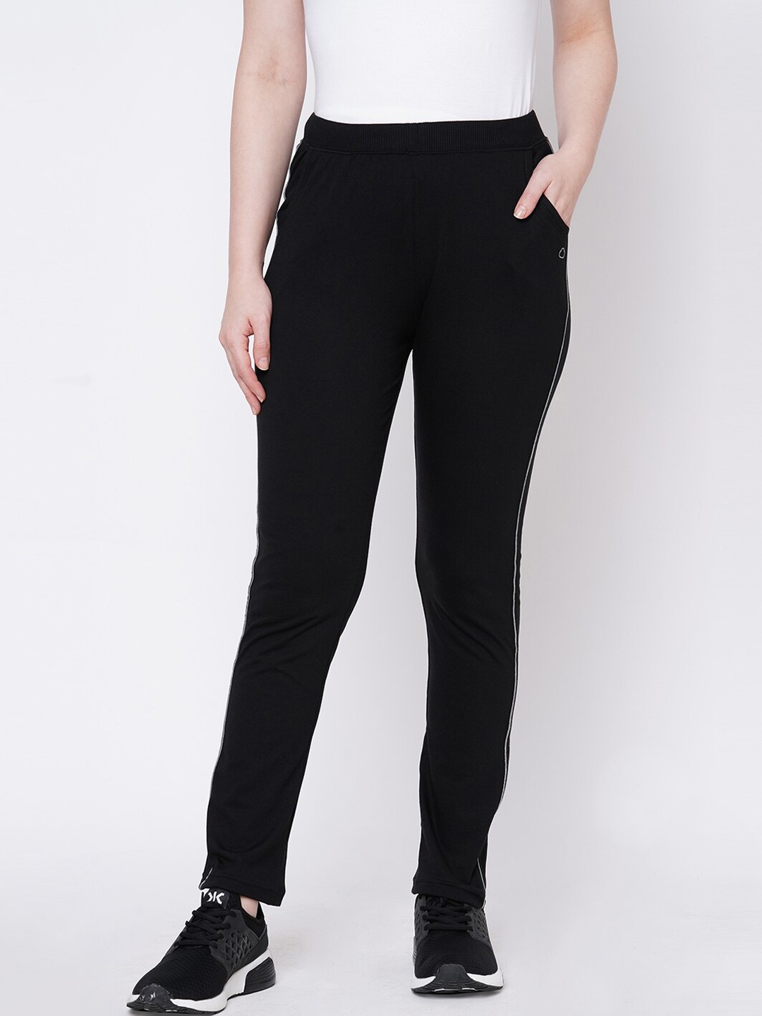 

Sweet Dreams Women Black Solid Slim Fit Cotton Track Pants