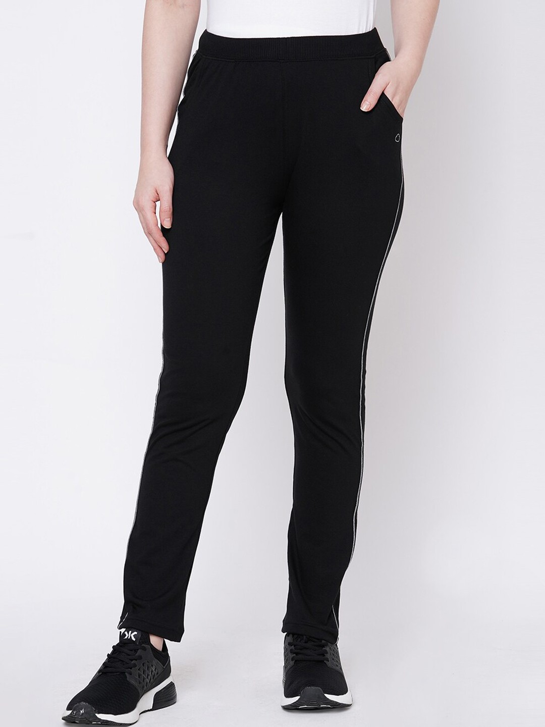

Sweet Dreams Women Black Solid Cotton Track Pants