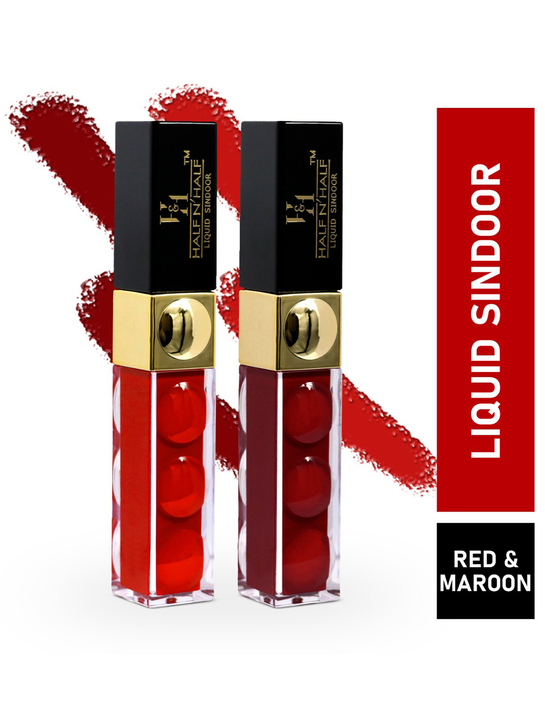 

Half N Half Set of 2 Red & Maroon Water Proof Liquid Sindoor 7 Ml