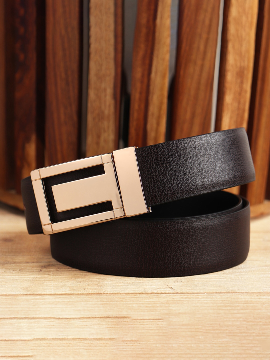 

Kastner Men Black & Brown Textured Reversible Belt