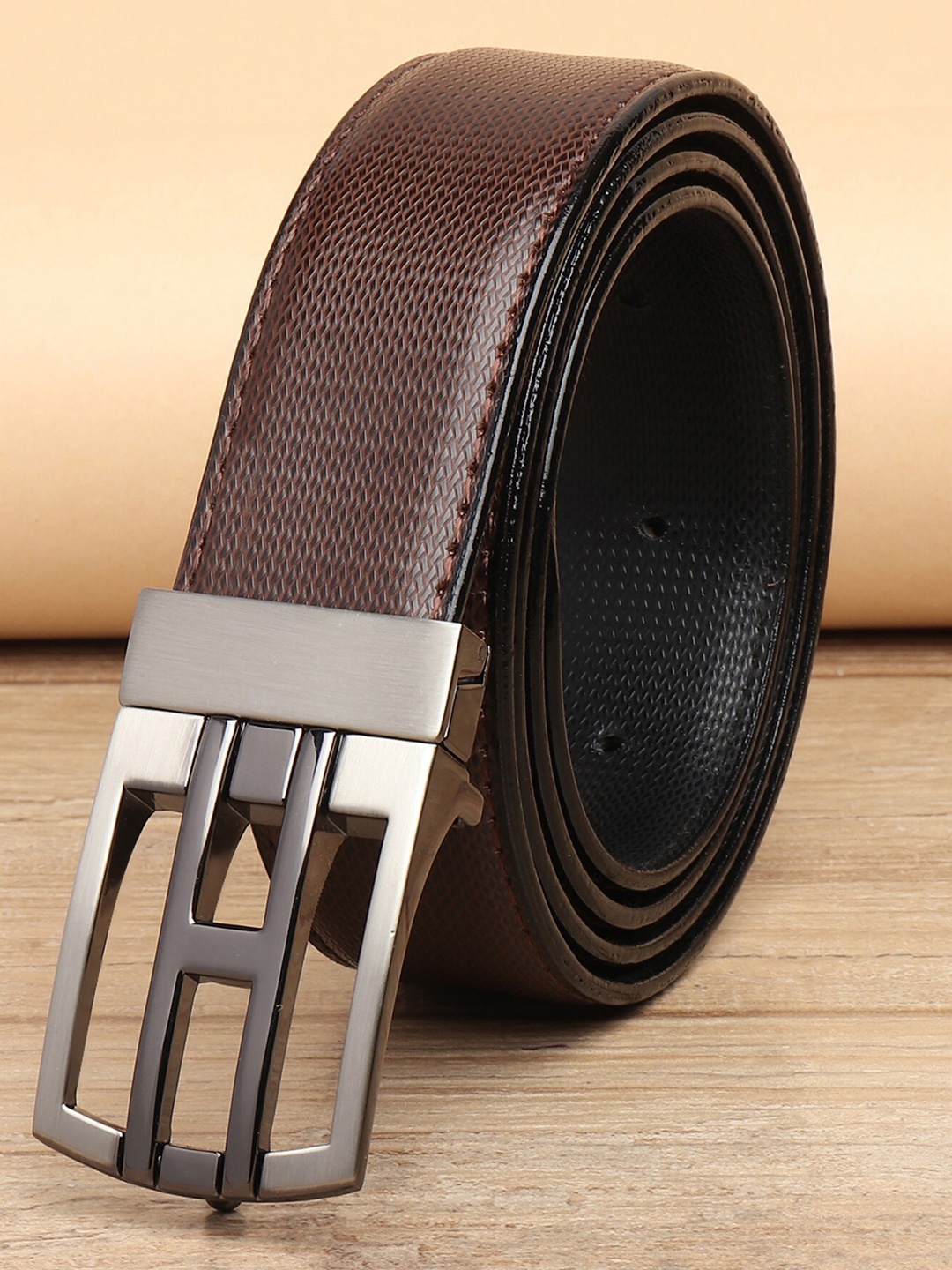 

Kastner Men Brown & Black Solid Reversible Belt