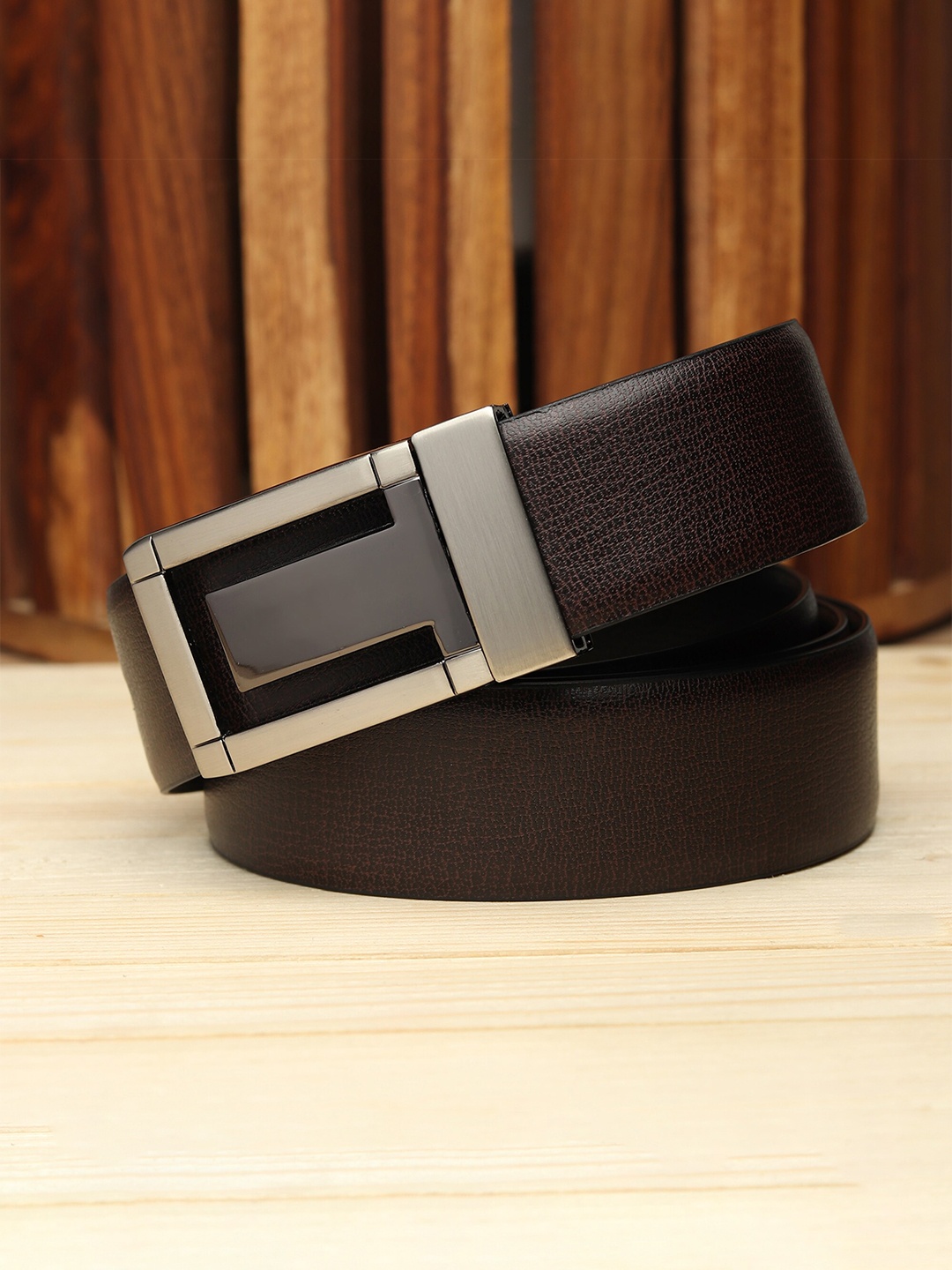 

Kastner Men Brown & Black Solid Reversible Belt