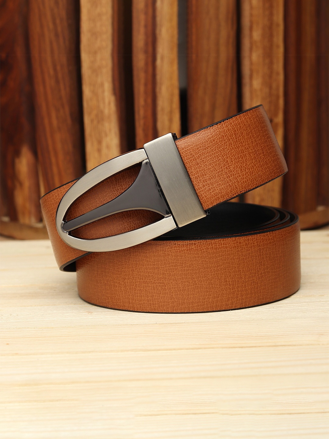 

Kastner Men Black & Tan Textured Reversible Belt