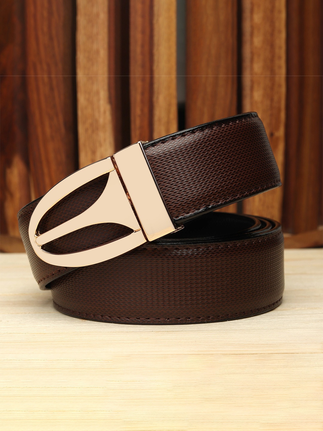 

Kastner Men Brown & Black Solid Reversible Belt