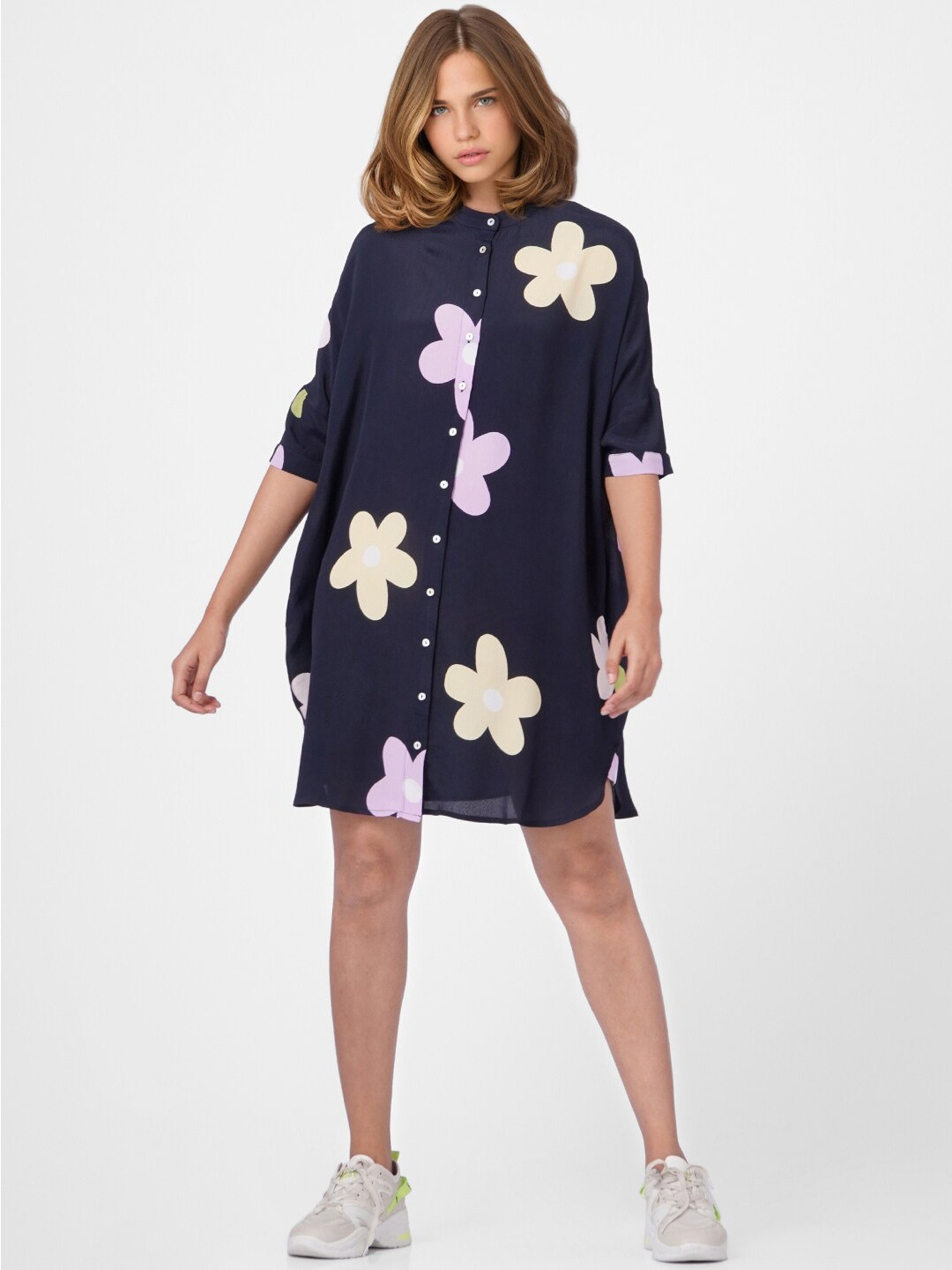 

ONLY Women Black Floral A-Line Dress