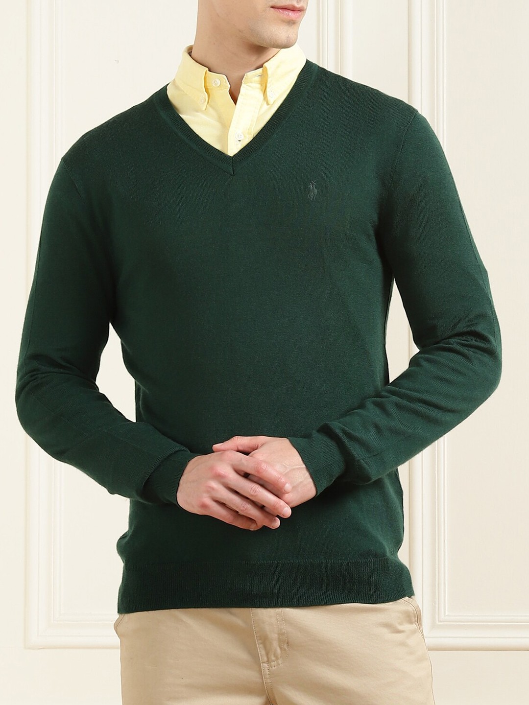 

Polo Ralph Lauren Men Green Pure Cotton Pullover